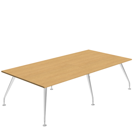 Massa Boardroom Table - 2800 - Silver Legs - Sorano Oak