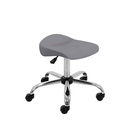Titan Swivel Junior Stool with Chrome Base and Castors - Charcoal