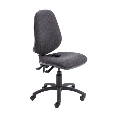 Calypso Ergonomic Office Chair with 2 Levers and Lumbar Pump - Charcoal