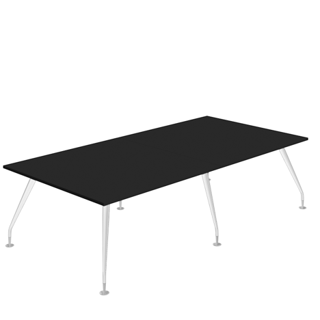 Massa Boardroom Table - 2800 - White Legs - Anthracite
