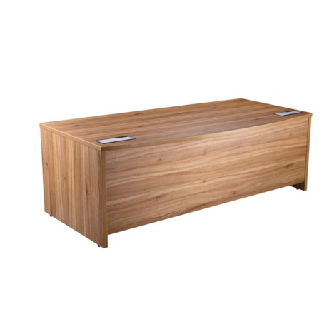 Alto - Bow Fronted Executive Desk with Panel End Legs - 2000mm - American Black Walnut