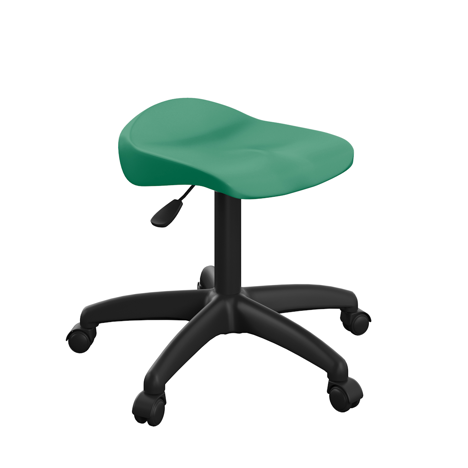 Titan Swivel Junior Stool with Plastic Base and Castors - Green