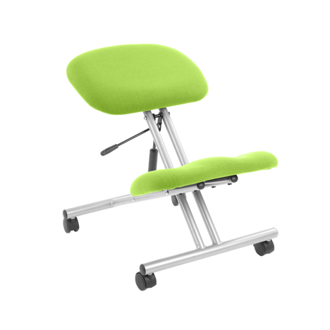 Kneeling Task Operator Stool - Silver Frame - Myrrh Green