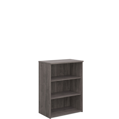 Bookcases (Solid Back Panels) with Two Shelves - 1090mm High - Grey Oak