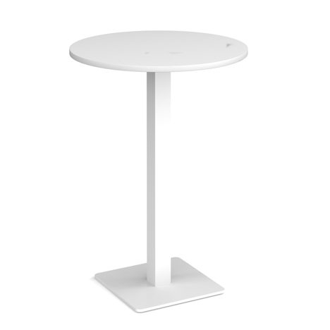Brescia Circular Poseur Table - 800mm - White Frame - White