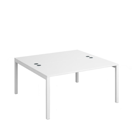 Connex Back to Back Desks - 1400 - White Frame - White
