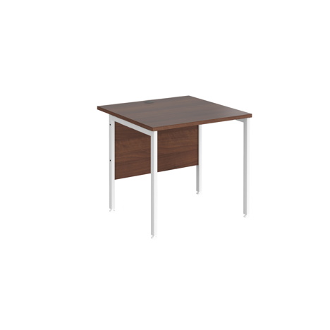 Straight Desk - H-Frame - 800 - White - Walnut