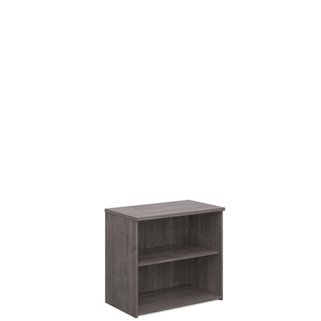 Bookcases (Solid Back Panels) with Two Shelves - 740mm High - Grey Oak