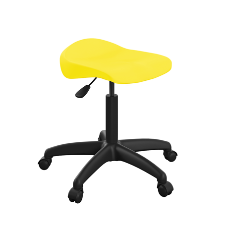 Titan Swivel Senior Stool - with Plastic Base and Castors - Yellow