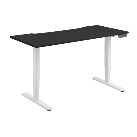 Electric Sit-Stand Desk with Dual Motors - 1600 - White Frame - Black