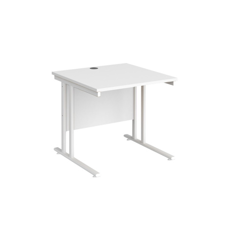 VDU Cantilever Workstation - No Drawers - 800mm - White - White