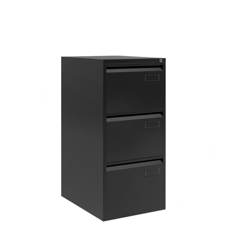 Bisley Three Drawer Filing Cabinets - Black