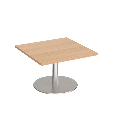 Monza Square Coffee Table - Brushed Steel - Beech