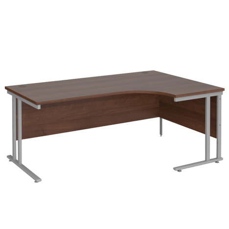 Radial Cantilever Workstation - 1800 - Silver - Right - Walnut