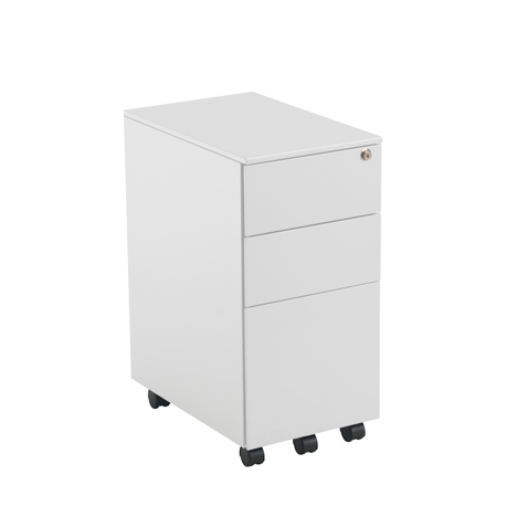 3 Drawer Under Desk Steel Pedestal - 300 - White