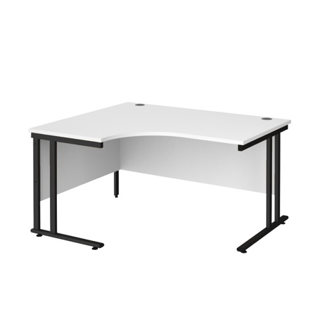 Radial Cantilever Workstation - 1400 - Black - Right - White