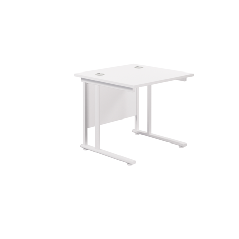 Rectangular Workstation 800mm Deep - W800 - White Frame - White