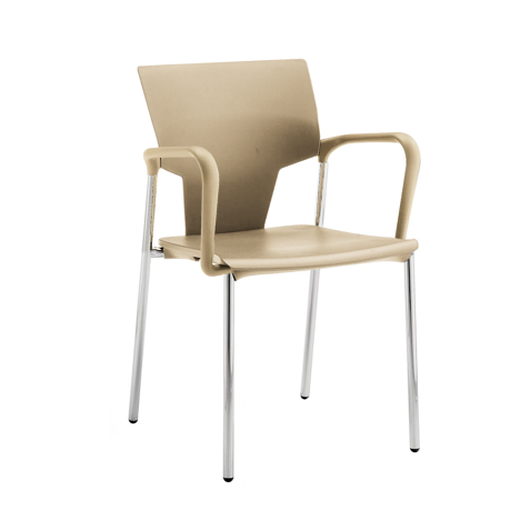 IKON Meeting and Boardroom Chair - With Arms - Four Legs - Sand