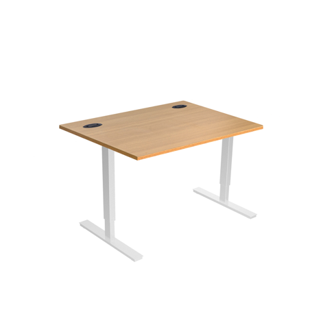 Electric Height Adjustable Desk - 1200mm - White Frame - Beech