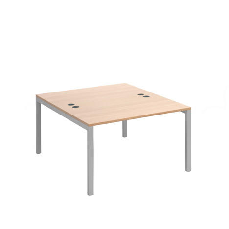 Connex Back to Back Desks - 1200 - Silver Frame - Beech