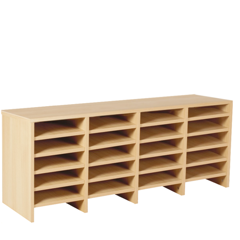 Post Sorter Hood Units - Pigeon Hole Units - 4 Bay - 24 Compartment - Oak