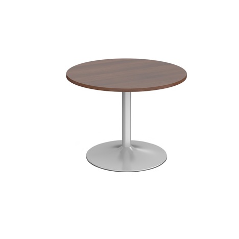 Trumpet Base Circular Boardroom Table - 1000 - Silver - Walnut