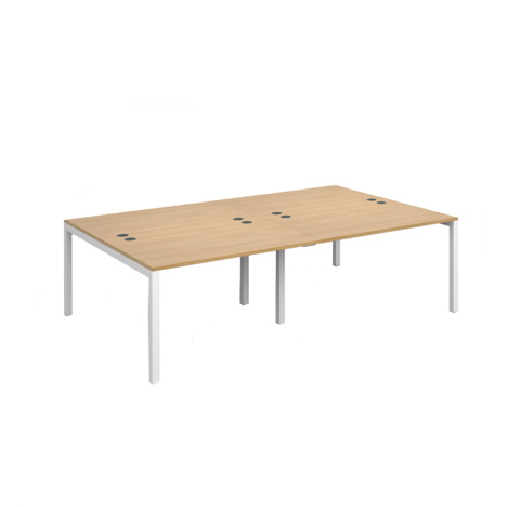 Connex Double Back to Back Desks - 2400 - White Frame - Oak
