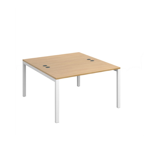 Connex Back to Back Desks - 1200 - White Frame - Oak