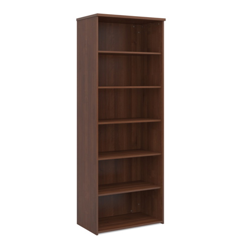 Bookcases (Solid Back Panels) with Five Shelves - 2140mm High - Walnut