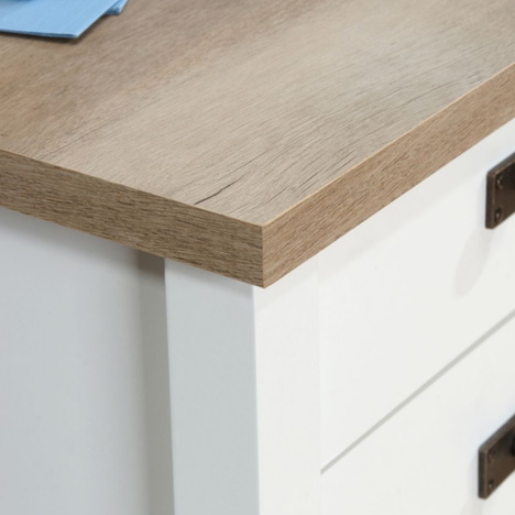 Shaker Style Home Office L-shaped Desk in a Soft White