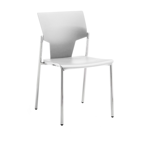 IKON Meeting and Boardroom Chair - No Arms - Four Legs - White