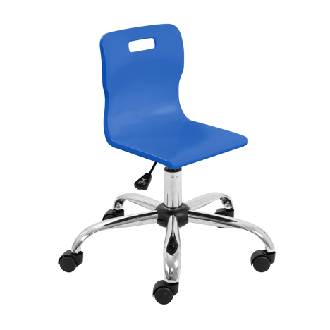 Titan Swivel Junior Chair - Chrome Base - Blue