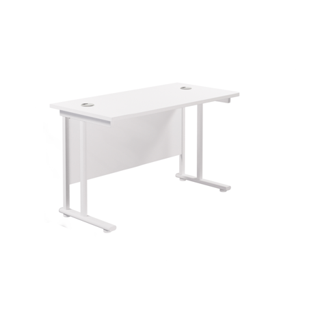 Rectangular Workstation 600mm Deep - W1200 - White Frame - White