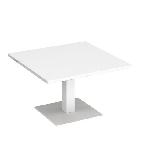 Brescia - Square Coffee Table with Flat Square Base - 800 - White - White