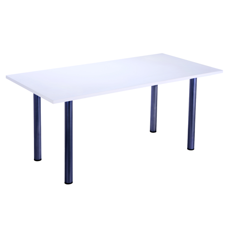 Meeting Room Table with Silver Tubular - Black Legs