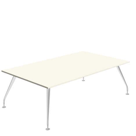 Massa Boardroom Table - 2400 - Silver Legs - White