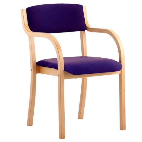 Madrid Beech Frame Meeting Chair - With Arms - Tansy Purple