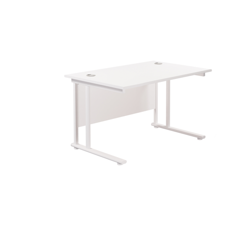 Rectangular Workstation 800mm Deep - W1200 - White Frame - White
