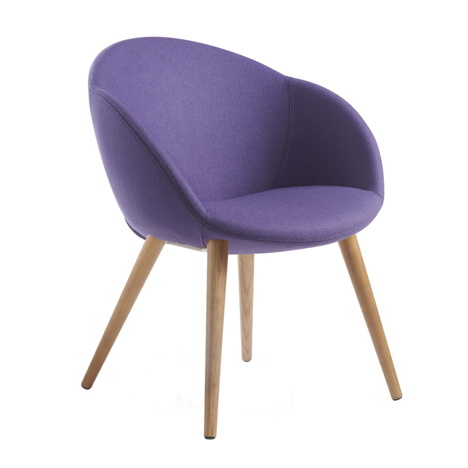 Joss Single Seat Lounge Chair - Conical Oak Legs