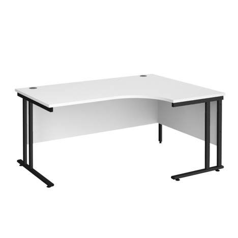 Radial Cantilever Workstation - 1600 - Black - Right - White