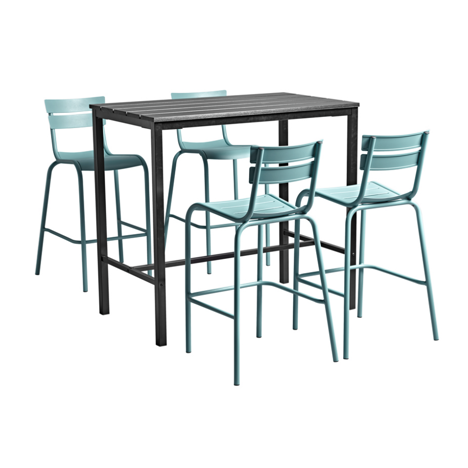 Marlow Bar Height Set - Light Blue