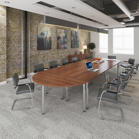Semi Circular Radial Leg Meeting Table
