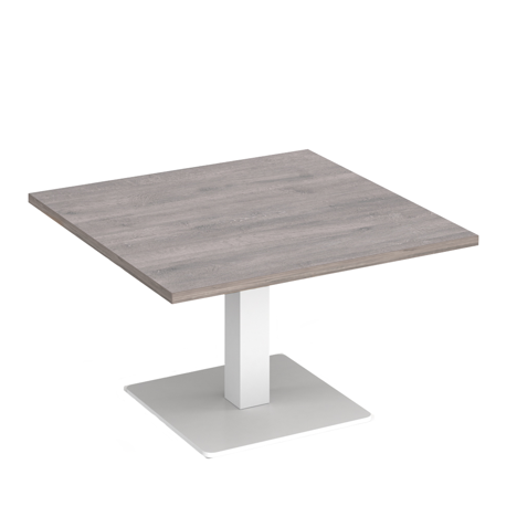 Brescia - Square Coffee Table with Flat Square Base - 800 - White - Grey Oak