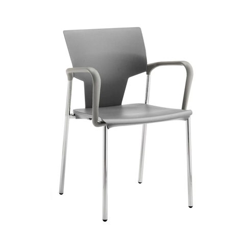 IKON Meeting and Boardroom Chair - With Arms - Four Legs - Grey