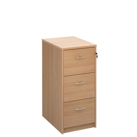 Deluxe Three Drawer Filing Cabinet with Silver Handles - 1045mm - Beech