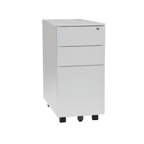Steel Mobile Pedestal - Slim - Silver