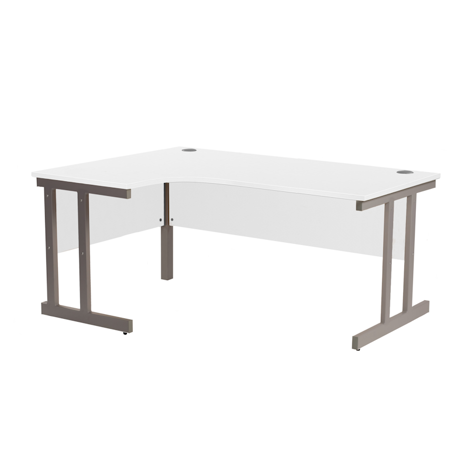 Cantilever Radial Workstation - 1600mm - Left Hand - White