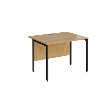 Straight Desk - H-Frame - 1000 - Black - Oak