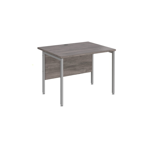 Straight Desk - H-Frame - 1000 - Silver - Grey Oak