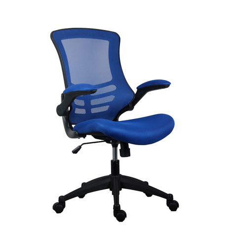 Marlos Mesh Back Operators Chair with Folding Arms - Blue